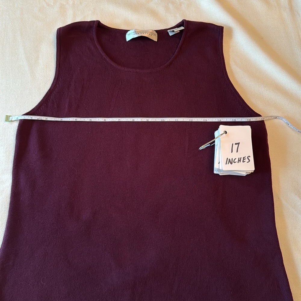 Valerie Stevens Dark Burgundy 100% Pima Cotton Knit Shell - Picture 8 of 9